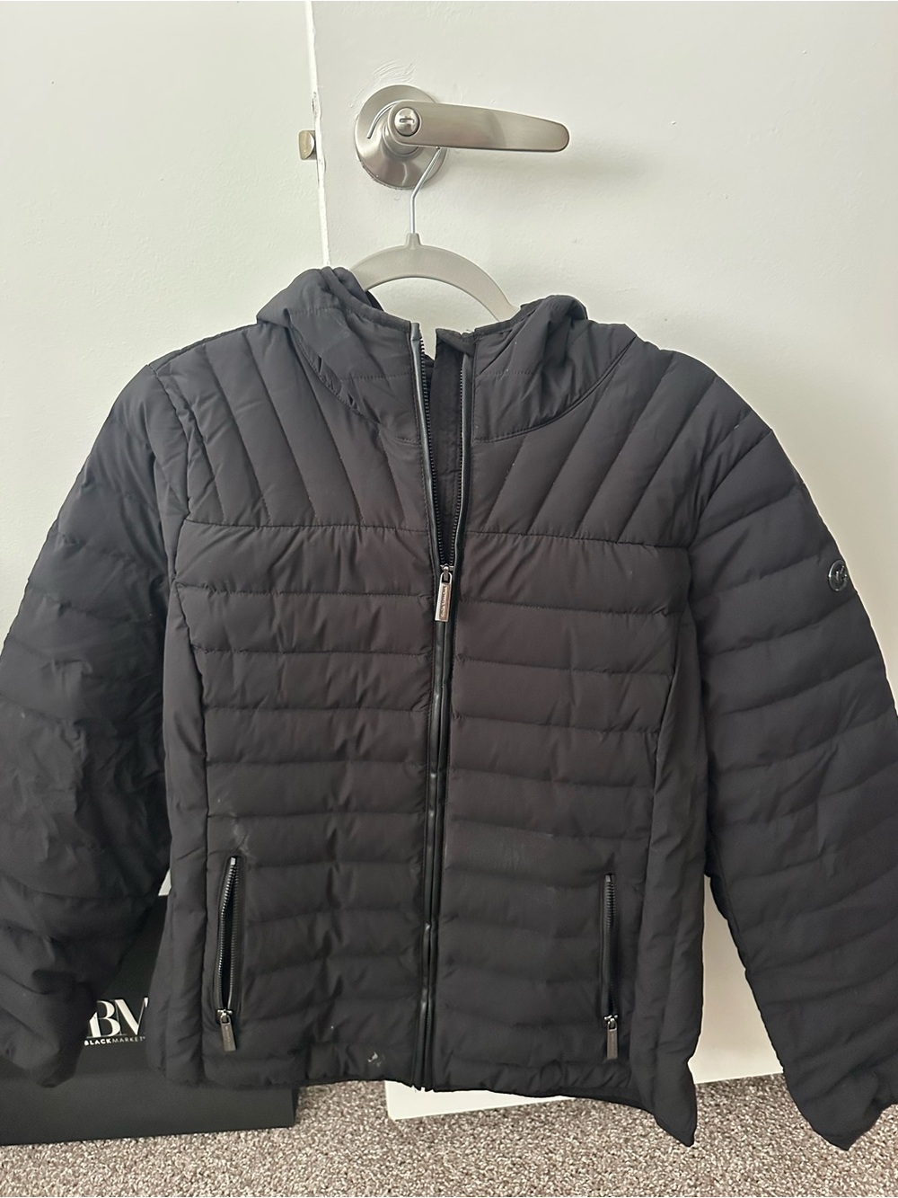Michael Kors Black Quilted Hooded Puffer Jacket